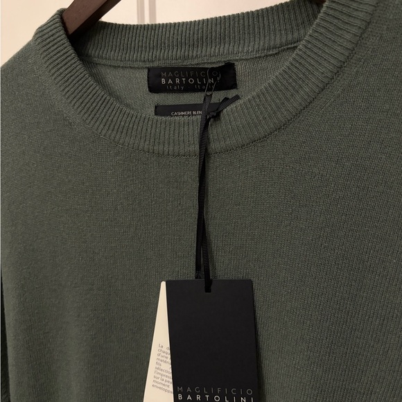 Men's Olive Crewneck Sweater - Picture 7 of 11